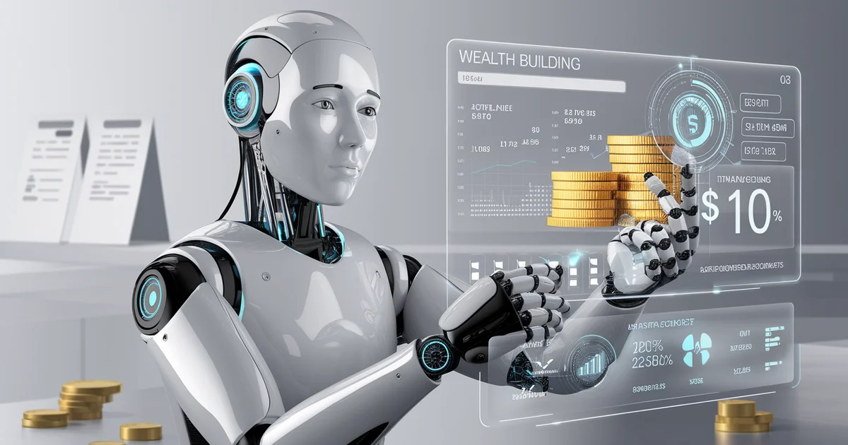 A financial website dashboard with an AI agent card configuration overlay